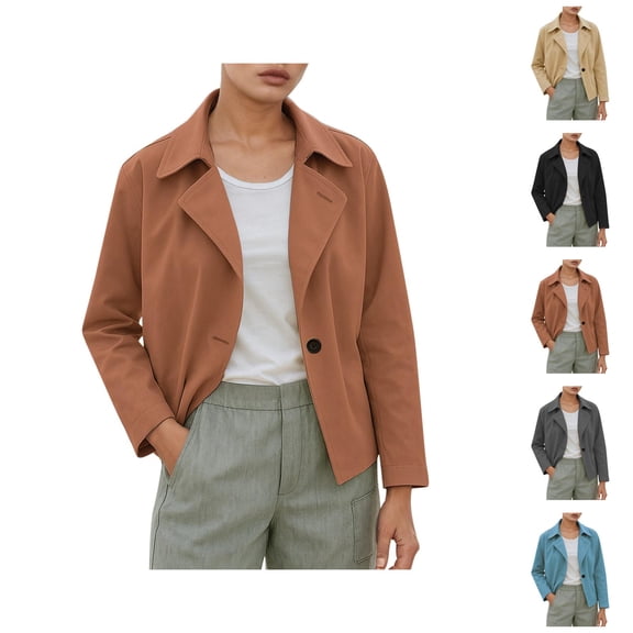 Casual Blazers for Women 2025 Lightweight Long Sleeve Notch Lapel Collar Open Front Business Casual Work Office Jacket