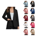 thumbnail image 1 of Casual Blazers for Women 2025 Long Sleeve Button Notch Lapel Collar Open Front Business Casual Work Office Jacket, 1 of 7