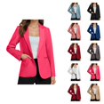 thumbnail image 1 of Casual Blazers for Women 2025 Long Sleeve Button Notch Lapel Collar Open Front Business Casual Work Office Jacket, 1 of 7