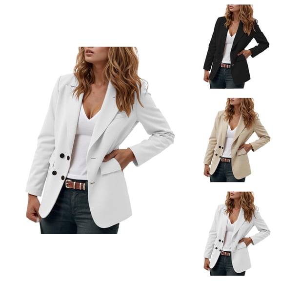 Casual Blazers for Women 2025 Long Sleeve Lightweight Notch Lapel Collar Open Front Business Casual Work Office Jacket