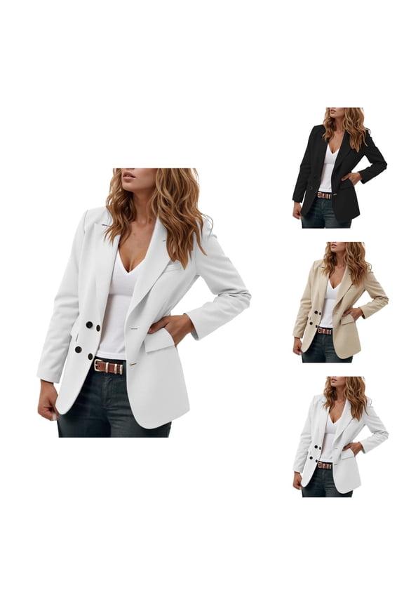 Casual Blazers for Women 2025 Long Sleeve Lightweight Notch Lapel Collar Open Front Business Casual Work Office Jacket