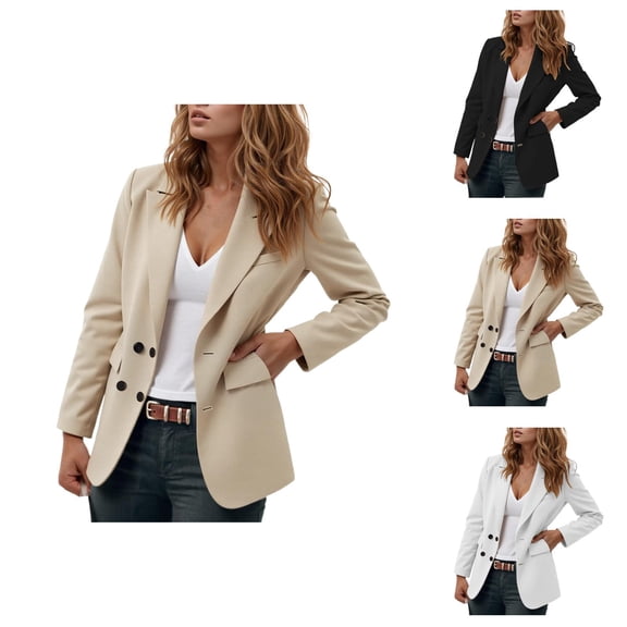 Casual Blazers for Women 2025 Long Sleeve Lightweight Notch Lapel Collar Open Front Business Casual Work Office Jacket