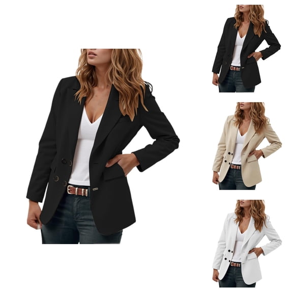 Casual Blazers for Women 2025 Long Sleeve Lightweight Notch Lapel Collar Open Front Business Casual Work Office Jacket