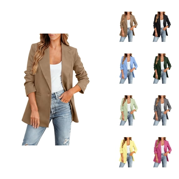 Casual Blazers for Women 2025 Long Sleeve Lightweight Notch Lapel Collar Slim Fit Business Casual Work Office Jacket