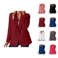thumbnail image 1 of Casual Blazers for Women 2025 Long Sleeve Notch Lapel Collar Button Open Front Business Casual Work Office Jacket, 1 of 6