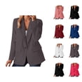 thumbnail image 1 of Casual Blazers for Women 2025 Long Sleeve Notch Lapel Collar Button Open Front Business Casual Work Office Jacket, 1 of 6