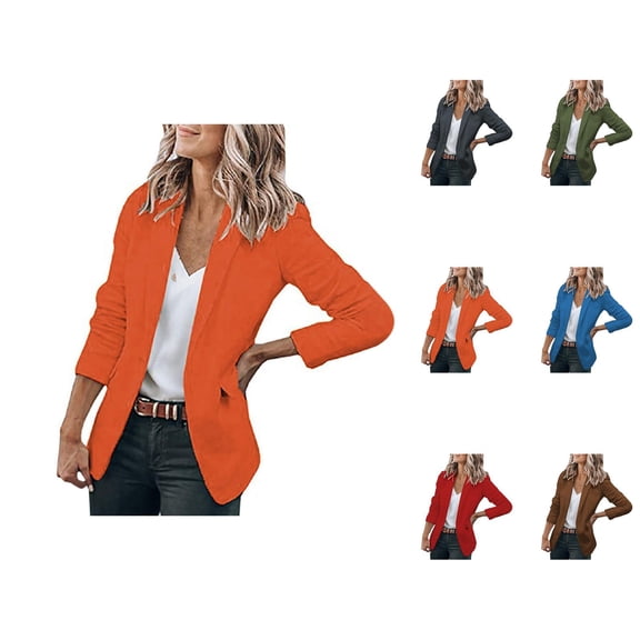 Casual Blazers for Women 2025 Long Sleeve Notch Lapel Collar Open Front Business Casual Work Office Jacket