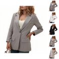 thumbnail image 1 of Casual Blazers for Women 2025 Long Sleeve Notch Lapel Collar Single Business Casual Work Office Jacket, 1 of 7
