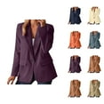thumbnail image 1 of Casual Blazers for Women 2025 Long Sleeve Open Front Button Notch Lapel Collar Business Casual Work Office Jacket, 1 of 6