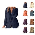 thumbnail image 1 of Casual Blazers for Women 2025 Long Sleeve Open Front Button Notch Lapel Collar Business Casual Work Office Jacket, 1 of 6