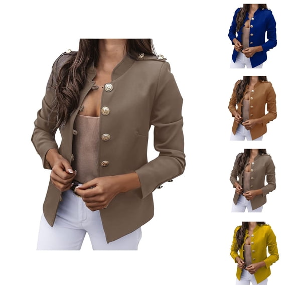 Casual Blazers for Women 2025 Long Sleeve Open Front Neck Business Casual Work Office Jacket