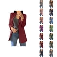 thumbnail image 1 of Casual Blazers for Women 2025 Long Sleeve Open Front Notch Lapel Collared Business Casual Work Office Jacket, 1 of 5