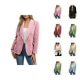 thumbnail image 1 of Casual Blazers for Women 2025 Long Sleeve Tweed Notch Lapel Collar Double Business Casual Work Office Jacket, 1 of 5