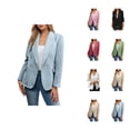 thumbnail image 1 of Casual Blazers for Women 2025 Long Sleeve Tweed Notch Lapel Collar Double Business Casual Work Office Jacket, 1 of 5