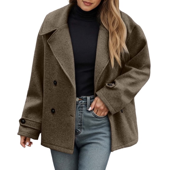 Casual Blend Cropped Jacket for Everyday Wear Button Up Long Sleeve Open Front Cardigan Outerwear Women’s Casual Jacket Women's Bomber Jacket Casual Coat