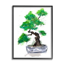 Casual Blooming Bonsai Tree Botanical & Floral Graphic Art Black Framed Art Print Wall Art