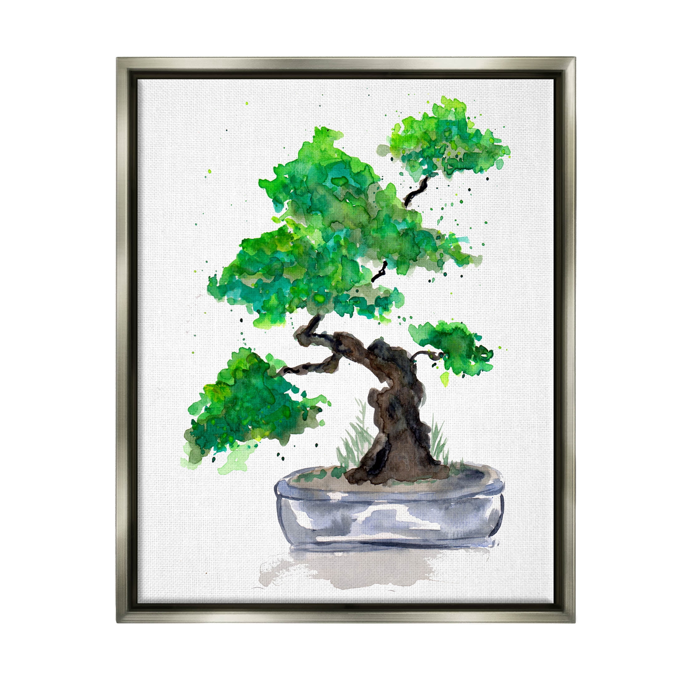 Casual Blooming Bonsai Tree Botanical & Floral Graphic Art Luster Gray Framed Art Print Wall Art