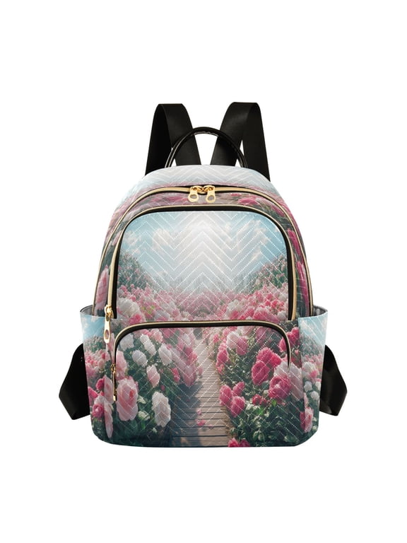 Casual Blooming Rose Garden Backpack for School,College and Travel, Water Resistant Bookbag,