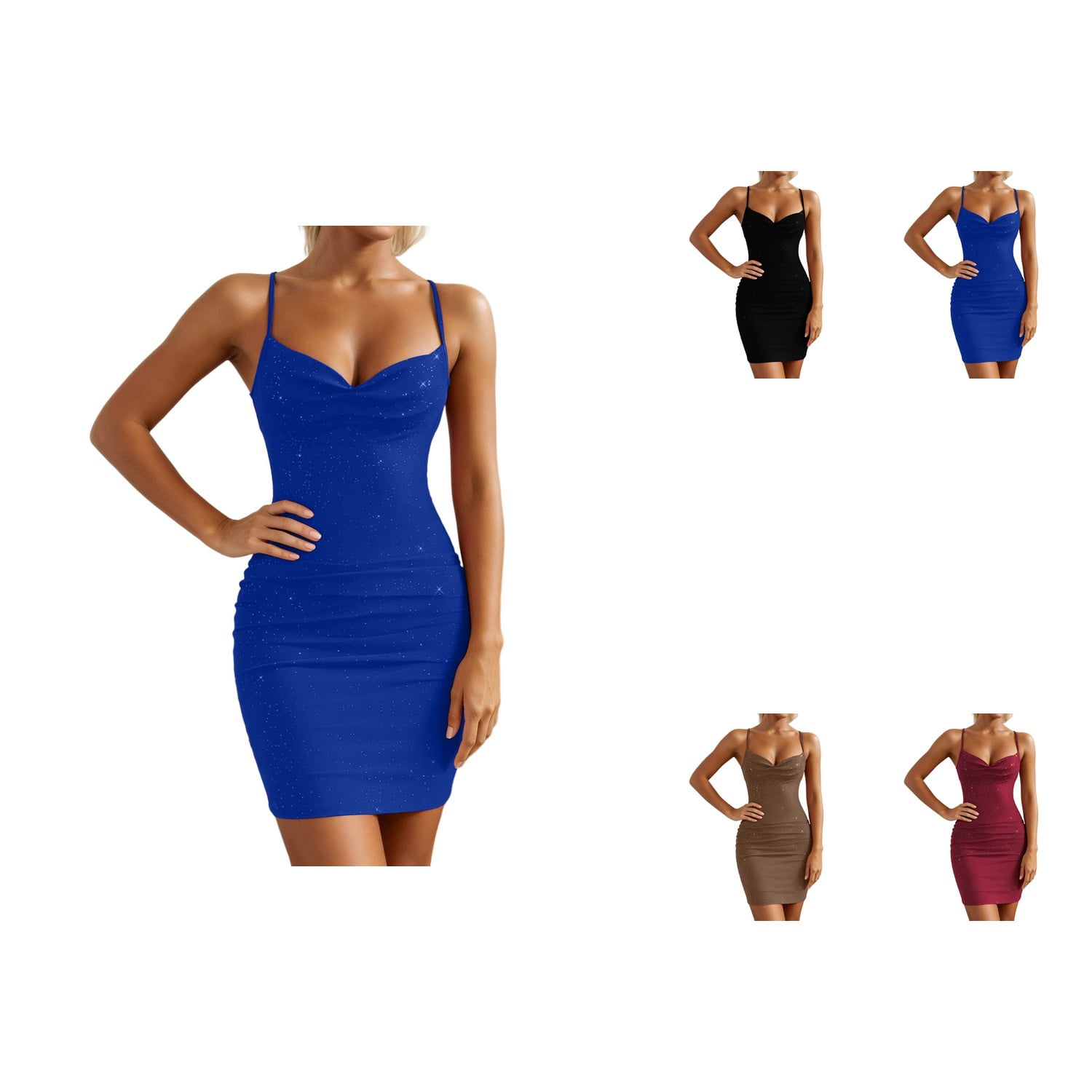 Bodycon Design Casual Bodycon Dress for Women, Sleeveless Solid Color Slim Fit Midi ...