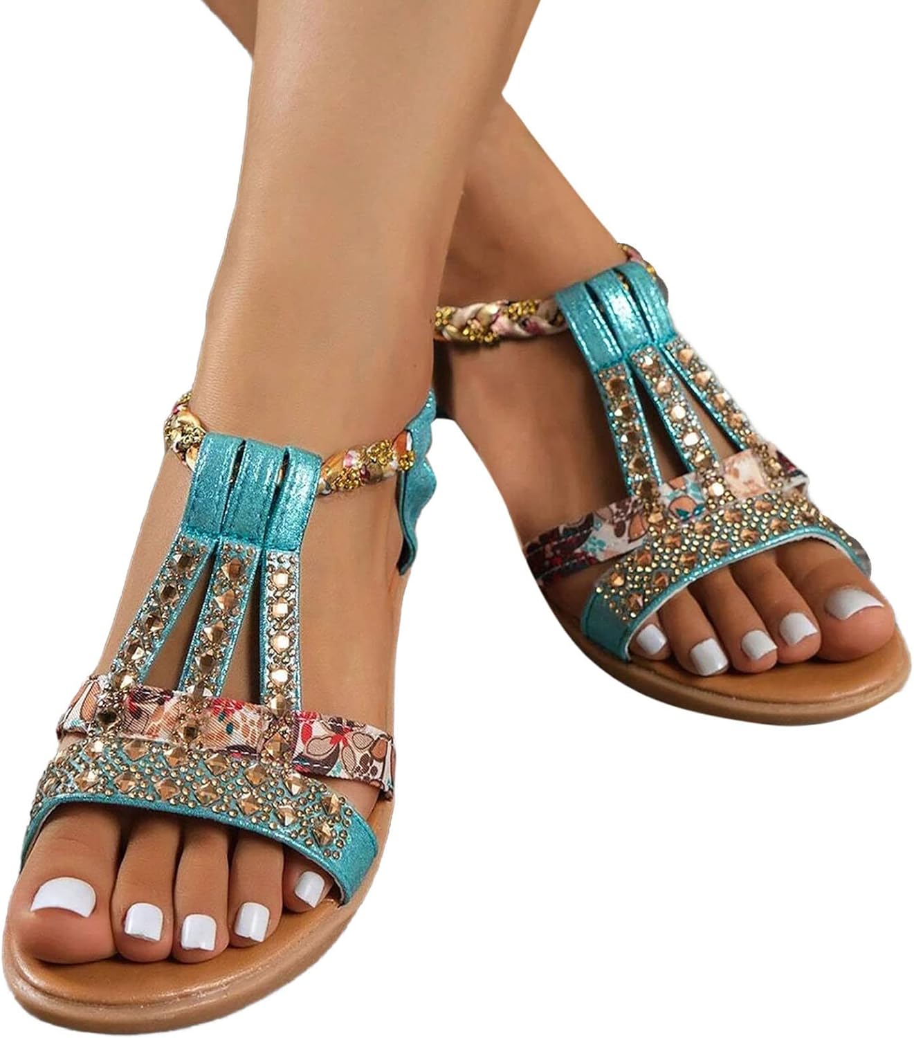 Casual Bohemian Beach Sandals Women's Orthopedic Wedge Sandals Ankle
