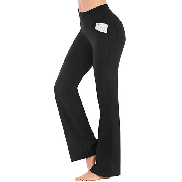 Casual Boot Cut Yoga Flared Pants for Women Lady High Waisted Workout  Jogging Lounge Sweat Pants Plus Size Gym Stretch Activewear Leggings