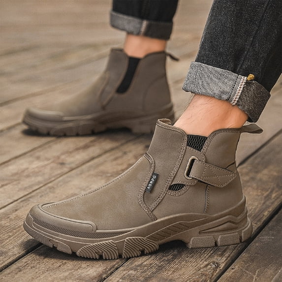 Casual Boots Men Side Zip Boots for Men, Chelsea Boots, Side Zipper for Quick on-off with Non Slip Comfortable Sole for Daily Wear and Easy on off Design