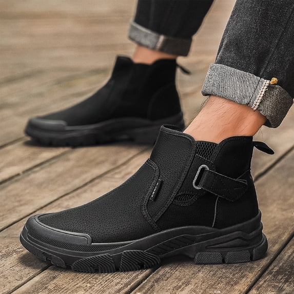 Casual Boots Men Side Zip Boots for Men, Chelsea Boots, Side Zipper for Quick on-off with Non Slip Comfortable Sole for Daily Wear and Easy on off Design