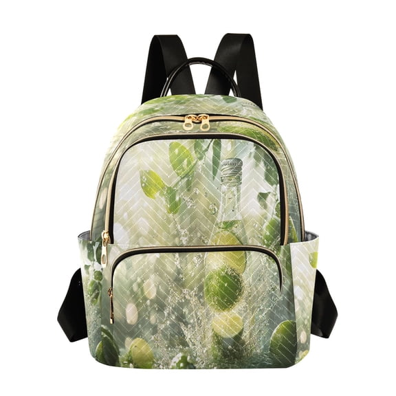 Casual Bottle with Limes and Water Backpack for School,College and Travel, Water Resistant Bookbag,