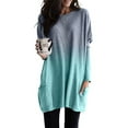 thumbnail image 1 of Casual Boyfriend Baggy Long Sleeve T-Shirt Blouse Tops For Women Ladies Plus Size Pullover Tunic Blouse Tops Shirt With Pocket Autumn Winter Vintage Baggy Kaftan Tops Basic Tee, 1 of 2