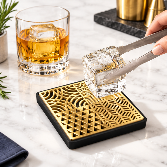 Casual Brass Ice Cube Mold for Crafting Custom Imprinted Drink Cubes