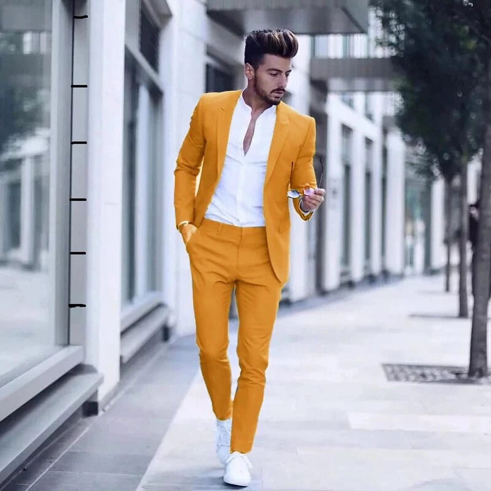 Casual Business Men Suits for Wedding 2 Pieces Suits Man Groom Tuxedos Slim Fit Peak Lapel Terno Masculino Costume Homme Walmart