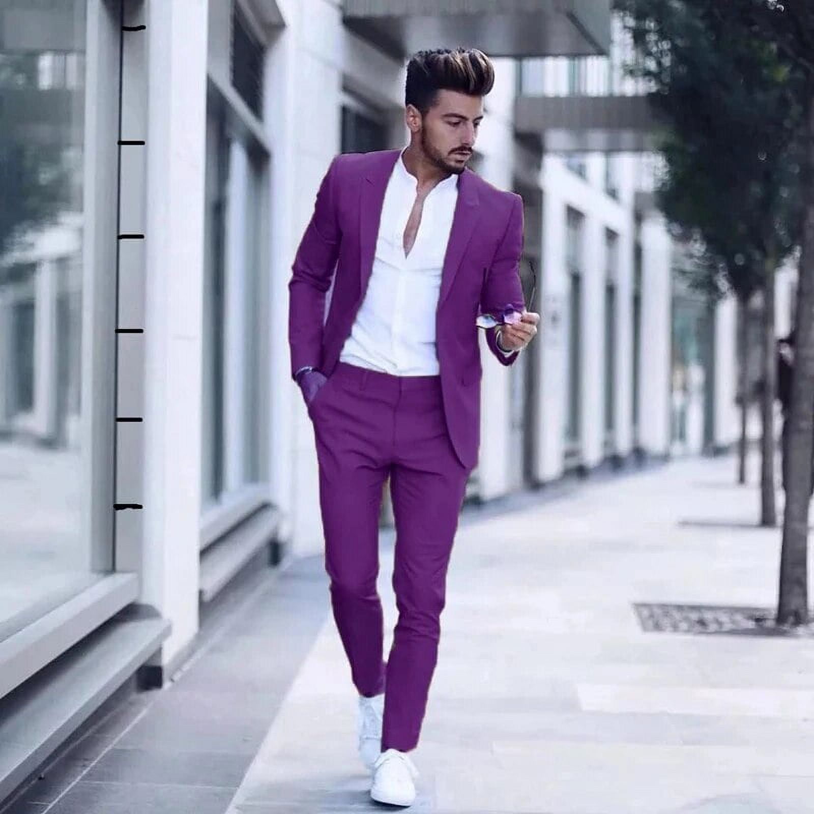 Casual Business Men Suits for Wedding 2 Pieces Suits Man Groom Tuxedos Slim  Fit Peak Lapel Terno Masculino Costume Homme - Walmart.com