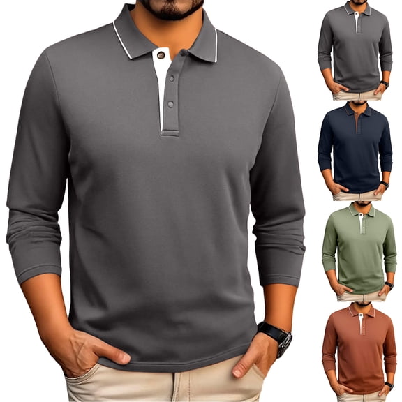 Casual Business Solid Color Lapel Long Sleeve Men's Shirt, Versatile Top for Office, Smart Casual and Professional Settings,Green,2XL