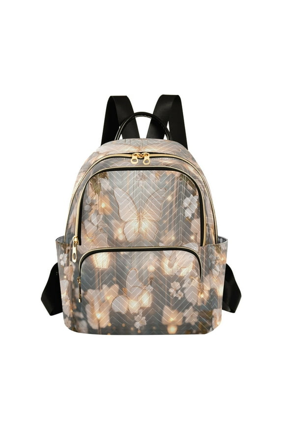 Casual Butterfly Lanterns Floral Decor Backpack for School,College and Travel, Water Resistant Bookbag,