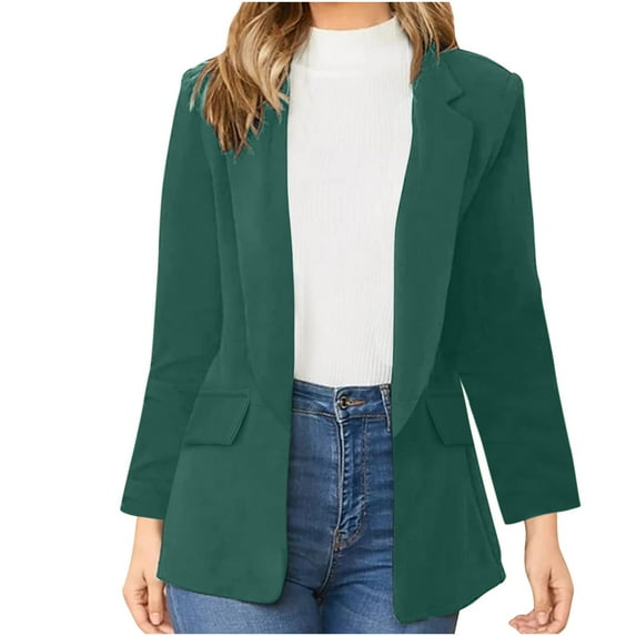 Casual Button Blazer Work Blazers for Women Office Professional Solid Color Long Sleeve Blazer Fashion Blazer Plus Size