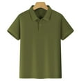 thumbnail image 1 of Casual Button Down Shirts Short Sleeve Polo Shirt Army Green Polo Shirts for Boys Summer Shirt Slim Fit Shirt 10-12 Years, 1 of 4