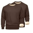 thumbnail image 1 of Casual Button Downs Shirts Hvyesh Men's Big an Tall Sherpa Lined Crewneck Sweatshirts Warm Fleece Pullover Thermal Long Sleeve Hoodie, 1 of 8
