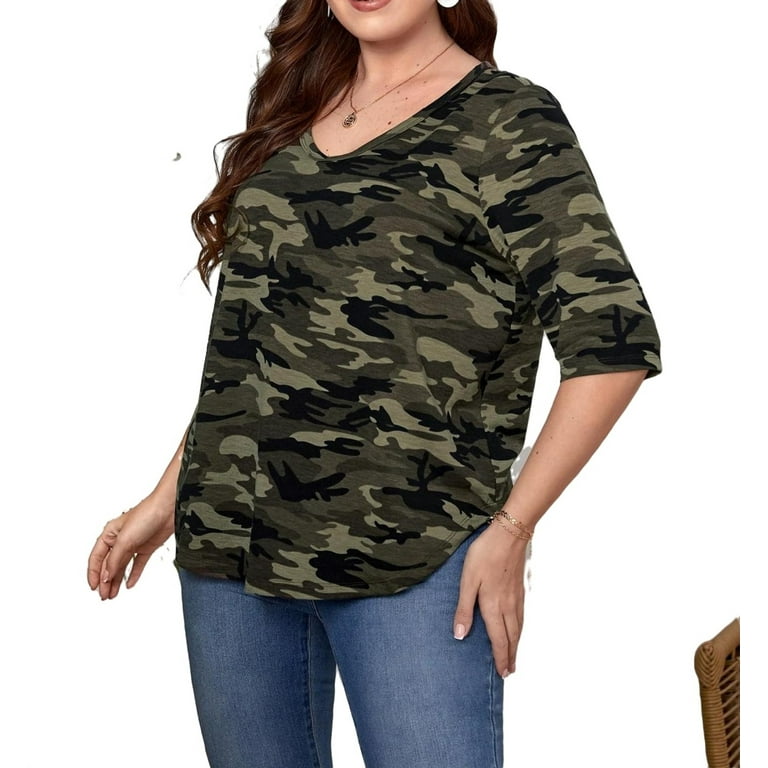 Women's camo shirt walmart online