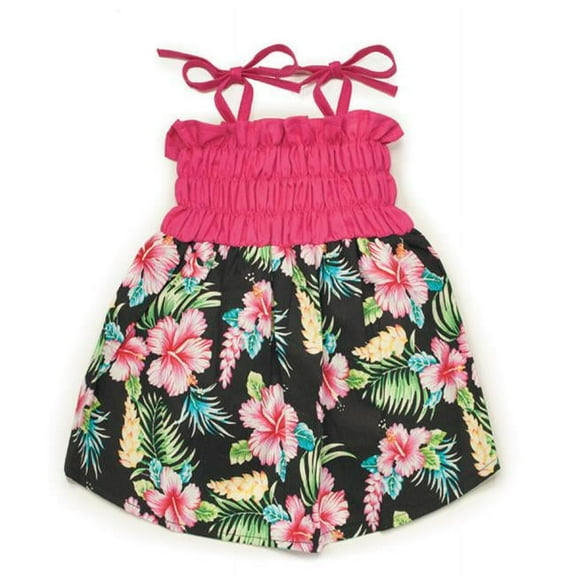 Casual Canine  Hawaiian Breeze Sundress for Dog  - Black & Pink - Small & Medium
