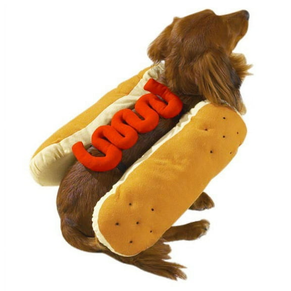 Casual Canine Hot Diggity Dog Costume M Ketchup