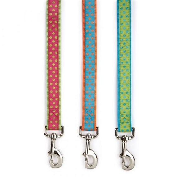 Casual Canine ZA82121 66 70 6 ft. x 1 in. Polka Dot Lead, Green