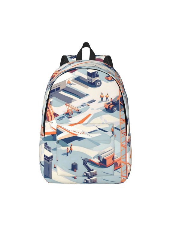Casual Canvas Backpack Without Interlayer Large Capacity Stick Bag Design For Outdoor Shopping Office Outdoor Sports Construction Site Small