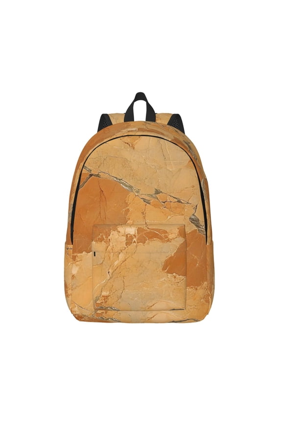 Casual Canvas Backpack Without Interlayer Large Capacity Stick Bag Design For Outdoor Shopping Office Outdoor Sports Sandybrown Marble_1 Small
