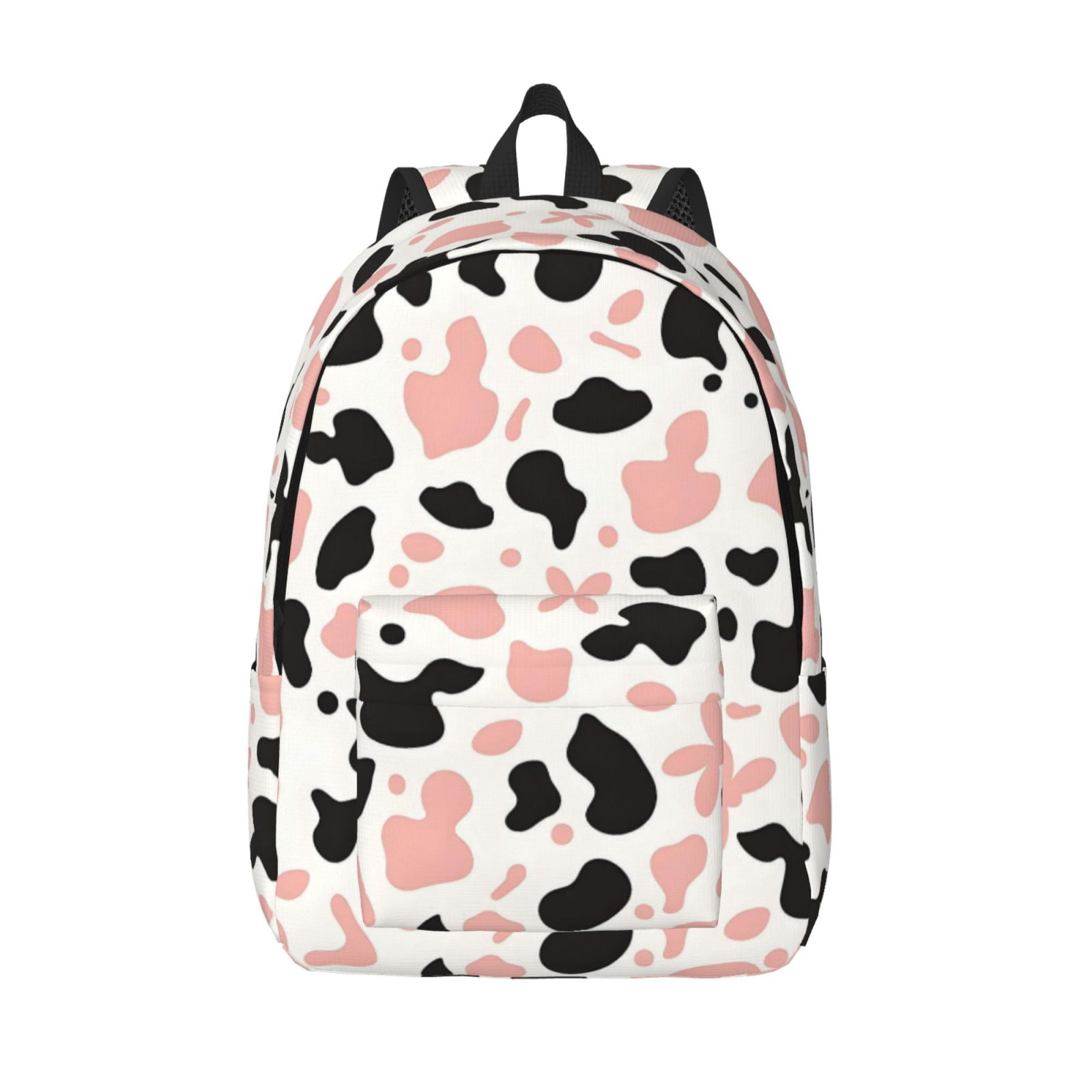 Casual Canvas Backpack Without Interlayer Large Capacity Stick Bag Design For Outdoor Shopping Office Outdoor Sports Simple Cow-Print Pattern_3 Small