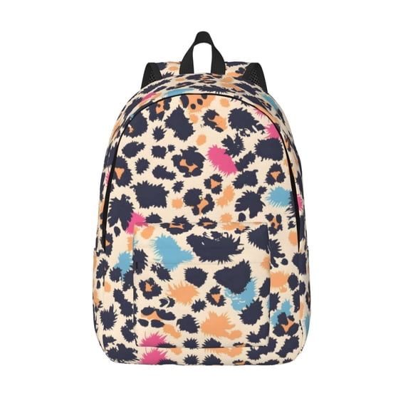 Casual Canvas Backpack Without Interlayer Large Capacity Stick Bag Design For Outdoor Shopping Office Outdoor Sports Animal Print Style Mediumorchid_2 Medium
