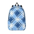 thumbnail image 1 of Casual Canvas Backpack Without Interlayer Large Capacity Stick Bag Design For Outdoor Shopping Office Outdoor Sports Argyle Plaid Lightskyblue_2 Medium, 1 of 7