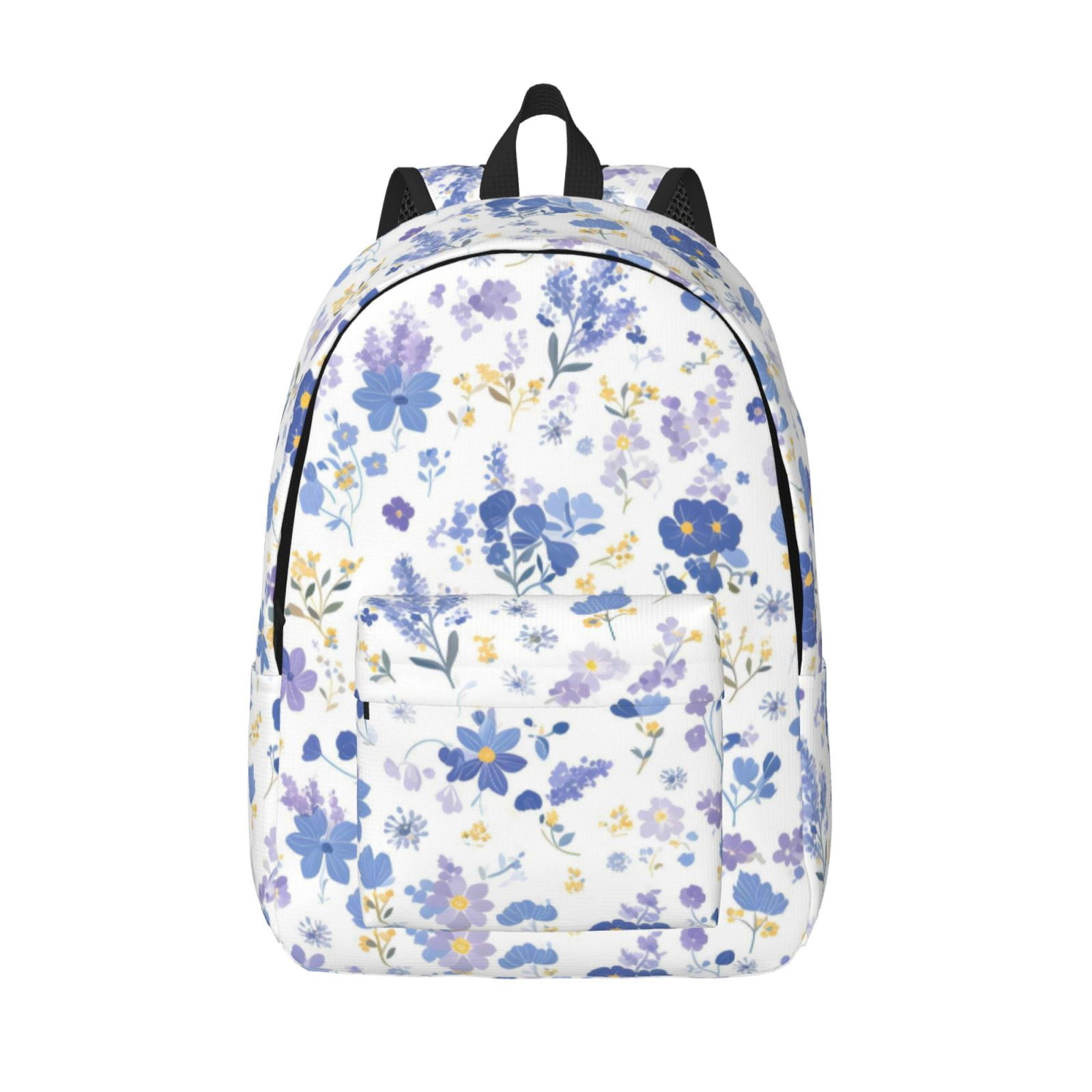 Casual Canvas Backpack Without Interlayer Large Capacity Stick Bag Design For Outdoor Shopping Office Outdoor Sports Milk Cow Print Style Lavender_4 Small