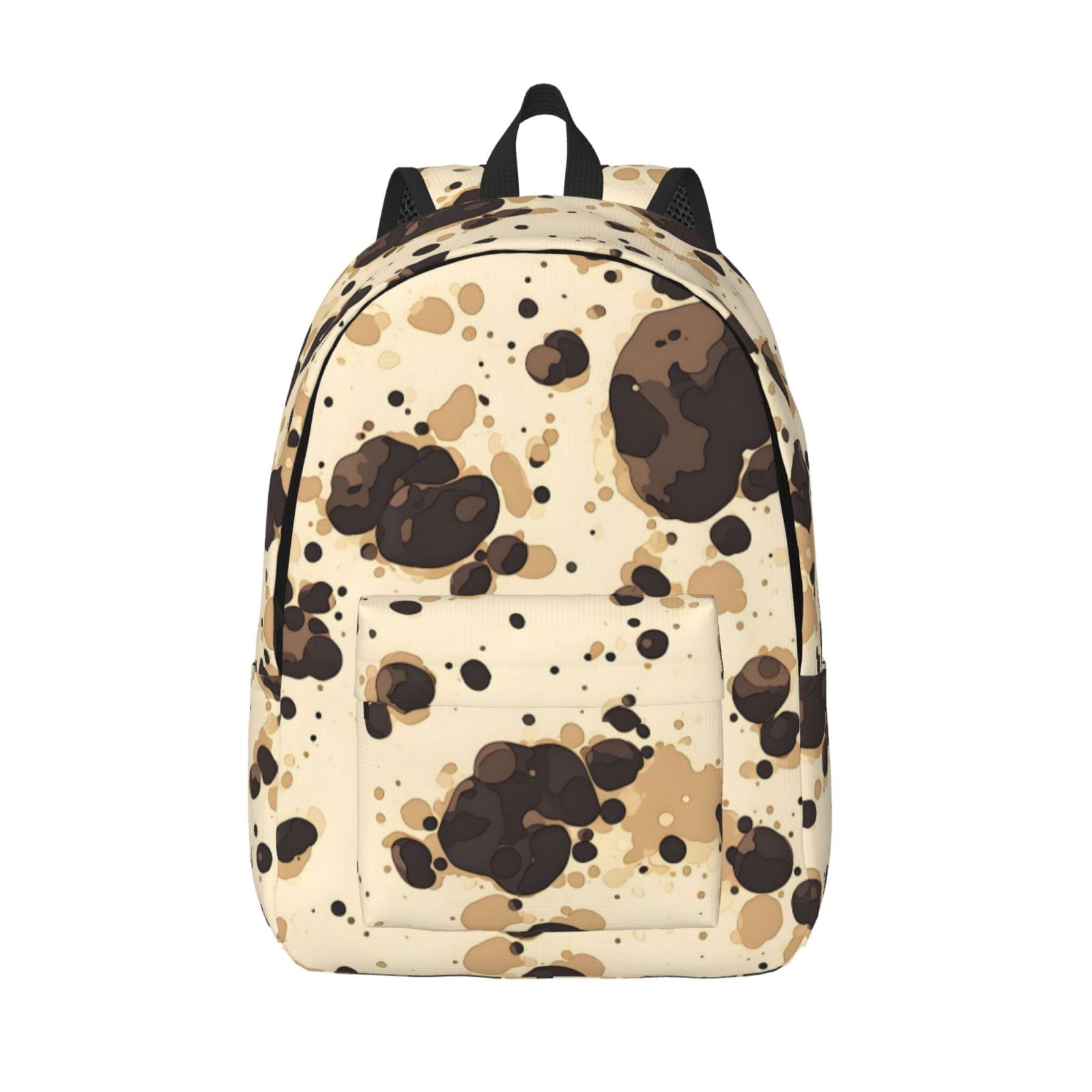 Casual Canvas Backpack Without Interlayer Large Capacity Stick Bag Design For Outdoor Shopping Office Outdoor Sports Milk Cow Print Style Sienna_1 Medium