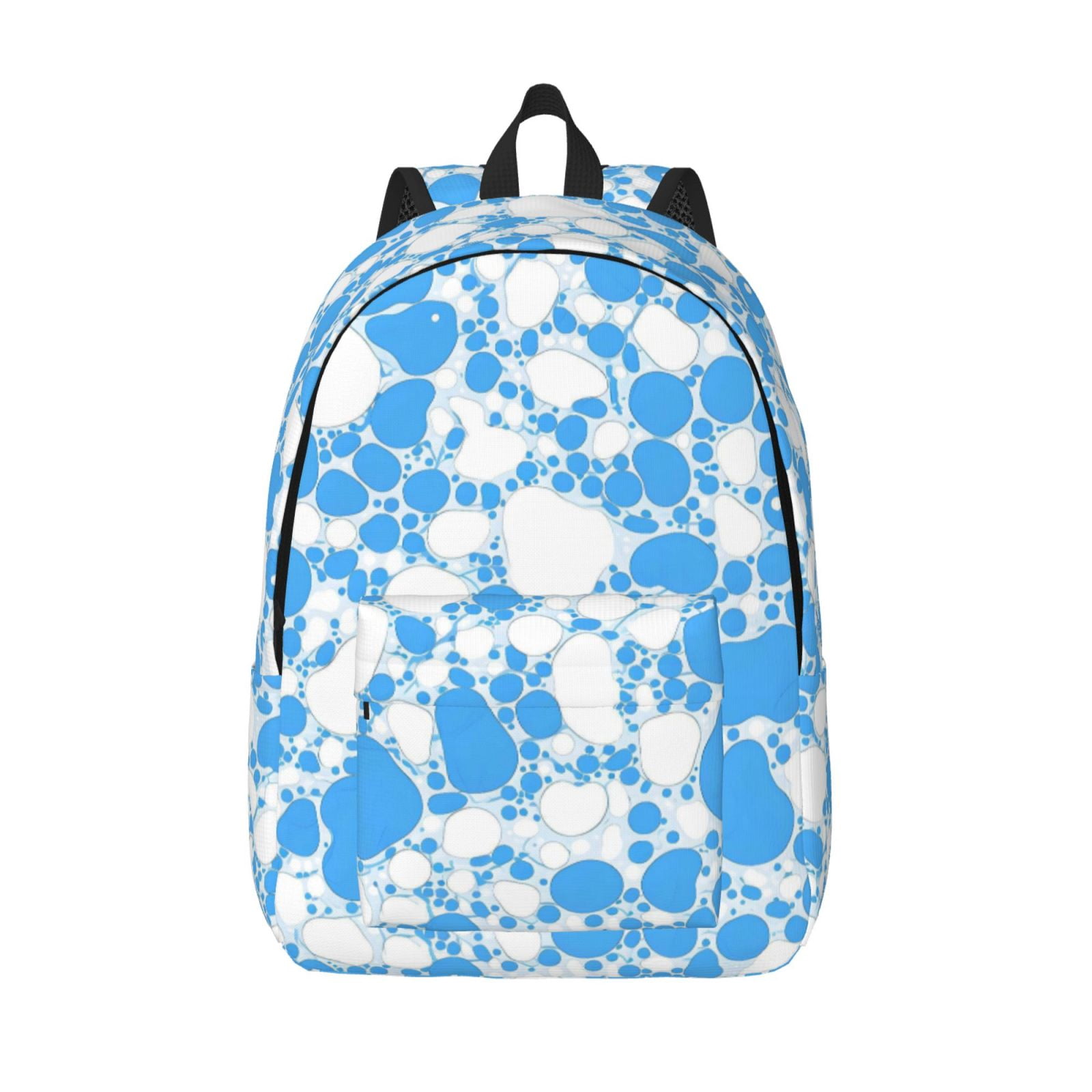 Casual Canvas Backpack Without Interlayer Large Capacity Stick Bag Design For Outdoor Shopping Office Outdoor Sports Milk Cow Skin Print Style Powderblue_4 Small