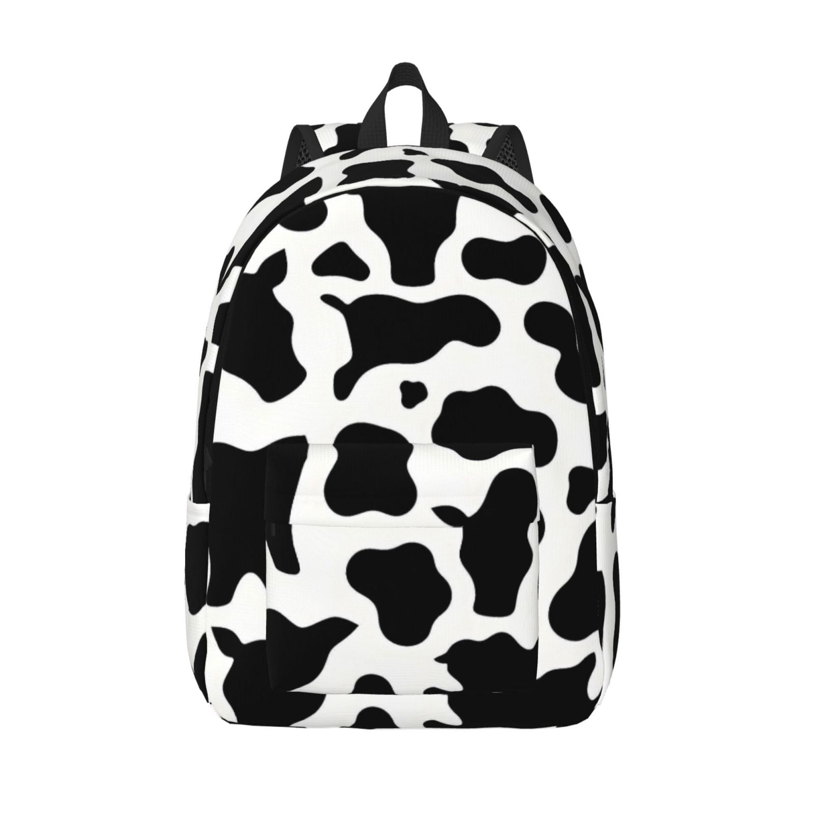 Casual Canvas Backpack Without Interlayer Large Capacity Stick Bag Design For Outdoor Shopping Office Outdoor Sports Simple Cow Print Pattern, Vector Art Style_4 Medium